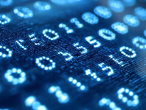 Abstract binary code, digital data stream