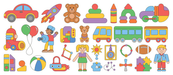 Colorful Collection of Cute Cartoon Toys for Kids