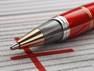 Red pen marking corrections on a legal document, highlighting mistakes - legal oversight omission