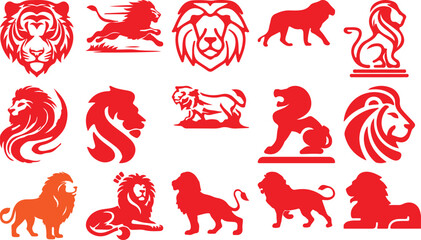 Lion  bundil simple icon. Vector ICON all icon Viktor