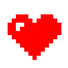 Fototapeta premium Heart pixel art icon 