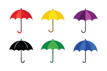 Obraz premium A set of colorful umbrella vector art illustration