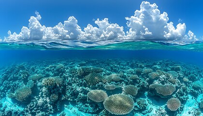 Fototapeta premium Underwater coral reef scene