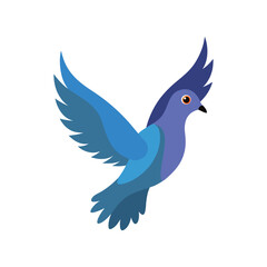 Colorful flying pigeon bird vector art illustration