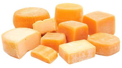 Assortment Of Cheeses Isolated On Transparent Background