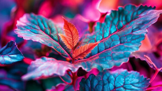Leaf texture in a close-up view