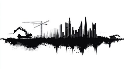Fototapeta premium Urban Construction Skyline