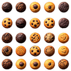 Assortment Of Isolated Muffins Illustration
