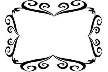 decorative frame with floral ornament on white background 