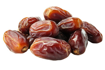 Obraz premium Close-up image of numerous dried dates, piled together, showcasing their rich brown color and texture. They appear fresh and plentiful.