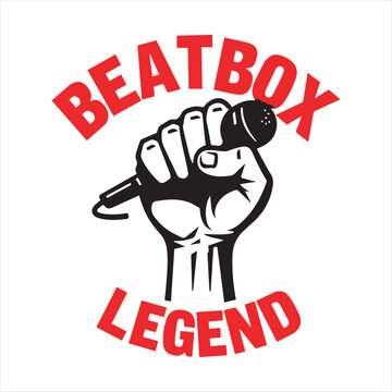 Beatbox Legend Microphone Hand Drawing,Beatbox Art Hand Holding Microphone,Microphone in Hand Beatbox Style,Beatbox Culture Hand and Mic Design,Music Street Art Beatbox Illustration