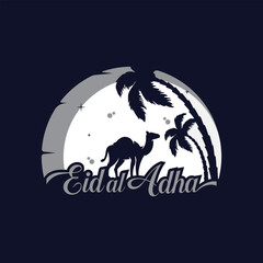 Eid al Adha Lettering Calligraphy Typography Quote t-shirt Vector Design Template