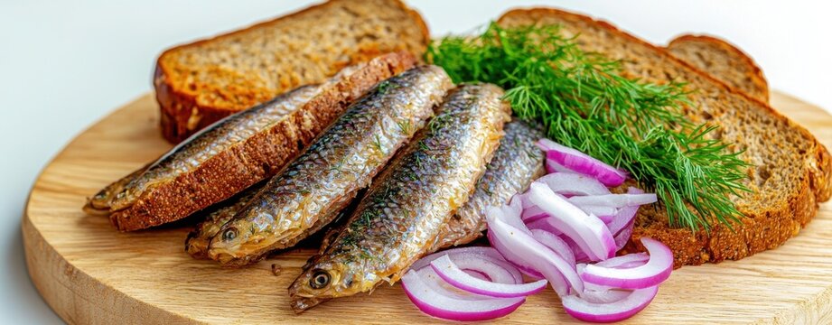 Nordic Fermented Herring with Rye Bread and Red Onion