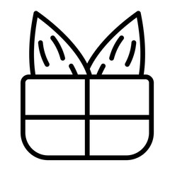 Almond Harvest Basket Vector Line Icon Design