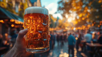 Beer in hand, autumn festival