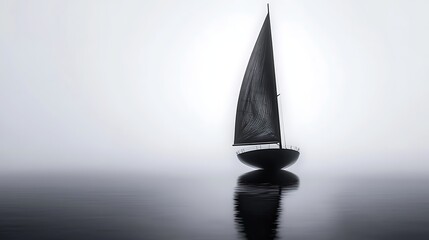 Misty foggy sail reflection