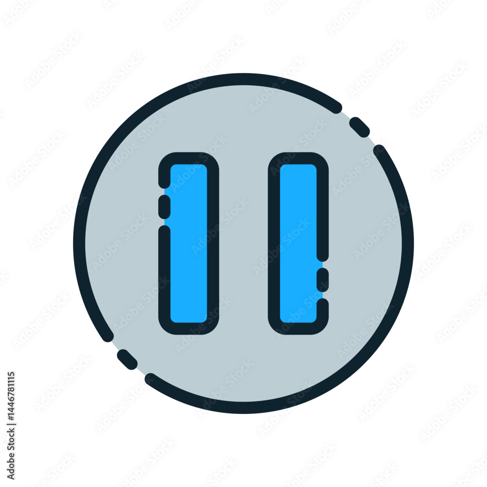 Fototapete Design Illustration graphic of pause button icon with colored outline style. Suitable for UI, mobile design, web design, etc.