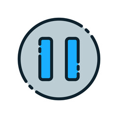 Design Illustration graphic of pause button icon with colored outline style. Suitable for UI, mobile design, web design, etc.