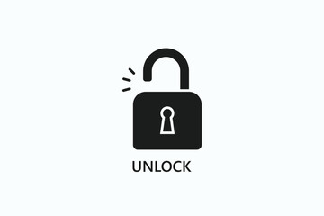 Unlock Icon Or Logo Isolated Illustration