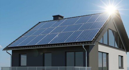 Fototapeta premium solar panels on roof