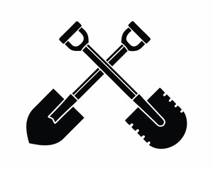 Shovel icon silhouette vector illustration