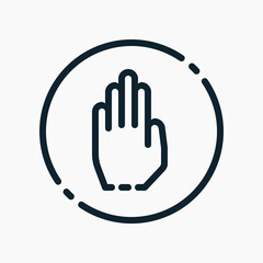 Fototapeta premium Design Illustration graphic of stop hand sign icon with line style. Suitable for UI, mobile design, web design, etc.
