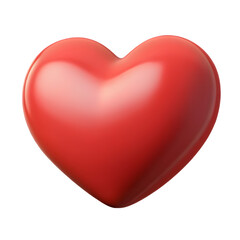3D Glossy Red Heart Symbol Render