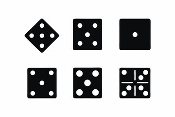 set of Dice icon silhouette vector illustration