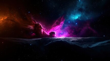 Fototapeta premium Vibrant cosmic nebulae with celestial formations.