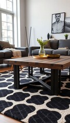 living room with a couch and a coffee table