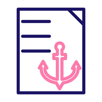 Anchor Text Vector Line Two Colors Icon Design