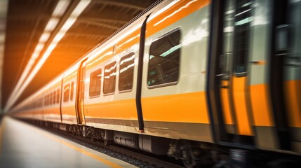 Fototapeta premium Train Departing Station