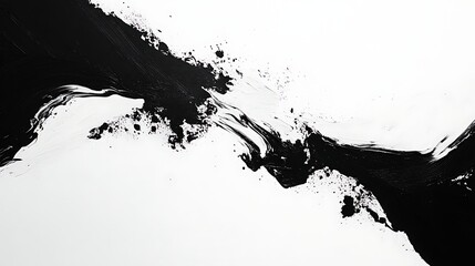 Naklejka premium Black and white ink splatter background