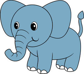 baby elephant cartoon, elephant vector