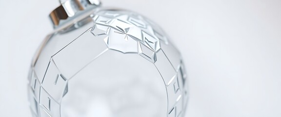 clear glass ornament with a silver top