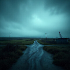 A desolate, rural hellscape in ultra-high definition Generative AI