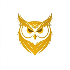 Fototapeta premium Golden Stylized Owl Head Illustration