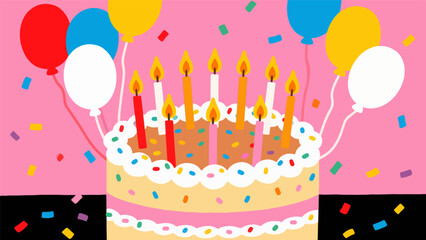 Birthday cake vector pattern