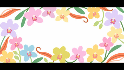 Fototapeta premium vanilla pattern, flower vector pattern surrounds the border.