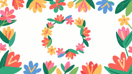 Ixora pattern, flower vector pattern surrounds the border.