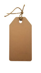 Blank Brown Paper Tag With Rope Isolated Transparent Background Illustration