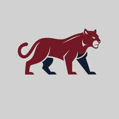 Obraz premium Minimalist-cougar-text-cougar-branding-logo-design. 