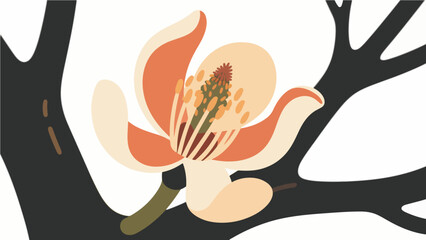 Bread tree flower pattern, flower vector pattern surrounds the border.