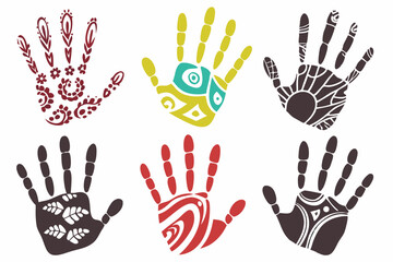 Fototapeta premium set of Human handprint silhouette vector illustration