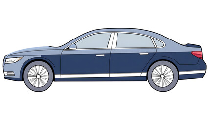 Obraz premium Blue Grey Sedan Illustration, Transparent Background, 3D Pixel Art Vehicle