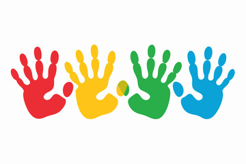 Fototapeta premium set of Human handprint silhouette vector illustration