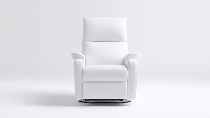 Modern white recliner chair, simple design