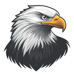 Majestic Bald Eagle Head Profile Illustration