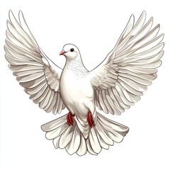 Obraz premium White Dove in Flight: A Symbol of Peace and Hope