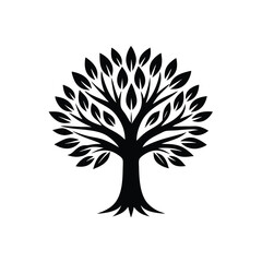 Naklejka premium Minimalistic-logo-tree. 